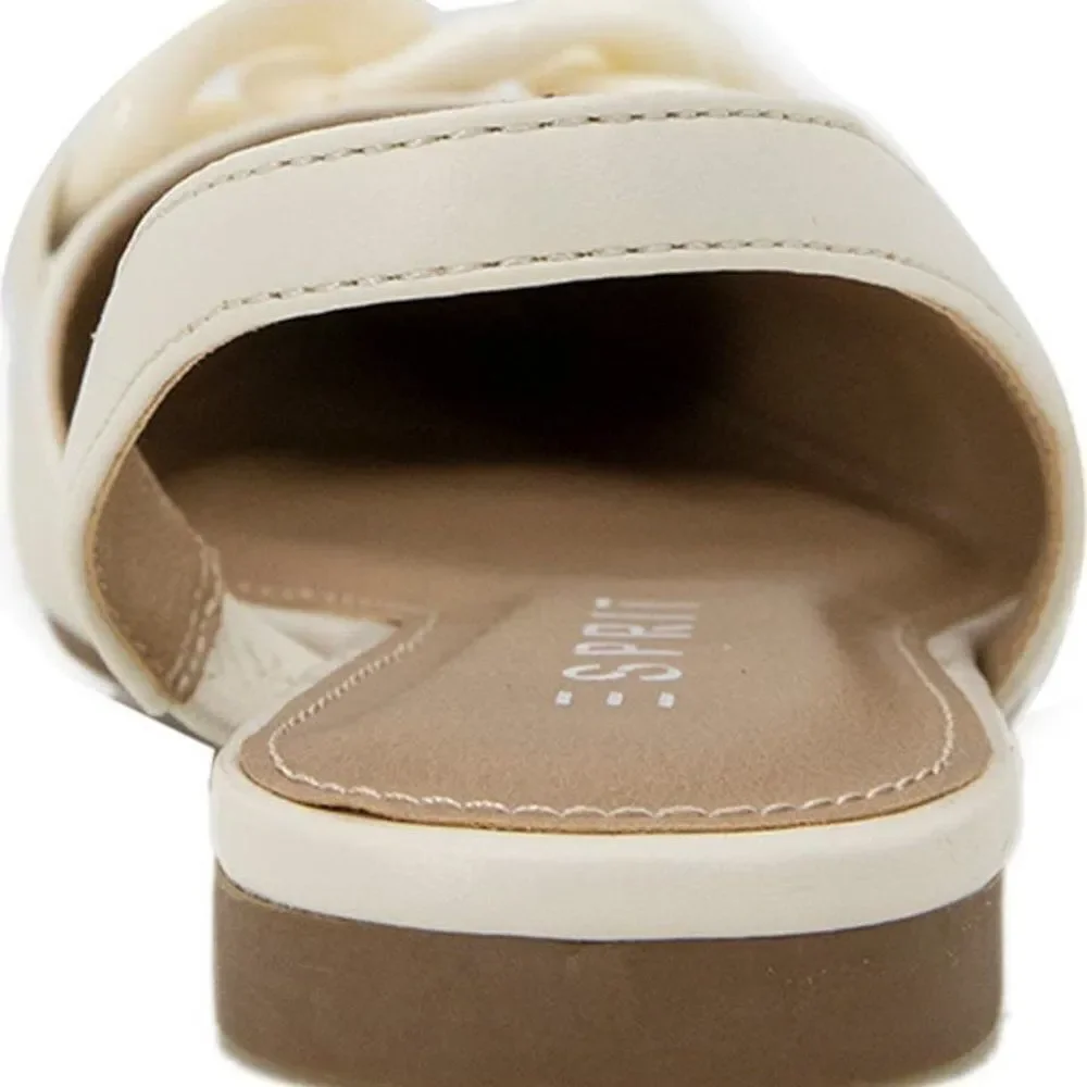 Esprit Patty Women's Slingback Pointed Toe Flat Shoes Beige Size 7.5 $89